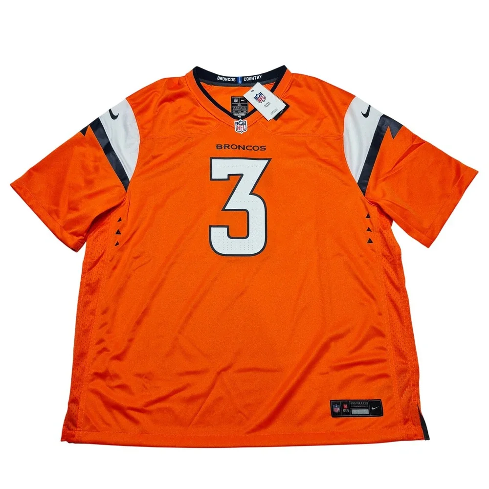 Russell Wilson Denver Broncos Nike Football Game Jersey Orange Men's Size 3XL
